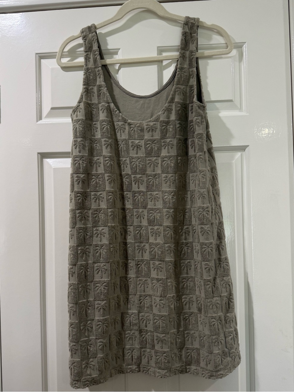 Rylee + Cru Grey Terry Tank Dress | Palm Check size Small - Picture 5 of 6